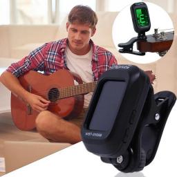 Afinador de guitarra tipo clipe acústico digital rotativo clip-on sintonizador display lcd para guitarra acústica cromática baixo ukulele guitarra - Image 6