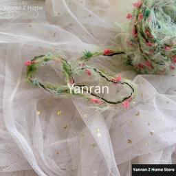 Fio De Tricô De Mão De Série De Jardim, Linha De Flor Verde, Crochet Artesanal, Agulha, Saco De Tecido, Laço De Cabelo, Decoração De Presente, 50g - Image 5