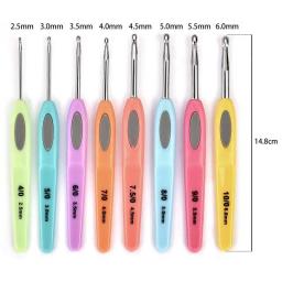 Crochet Hooks Agulhas Set para mãos artríticas, Punhos macios ergonômicos, Gancho de tricô para tricô, 8 Pcs, 9Pcs - Image 3