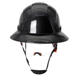 ANSI-Capacete de segurança de aba cheia com óculos, capacete de construção com viseira, protetor, trabalho, equitação, resgate, escalada, CE - Image 3