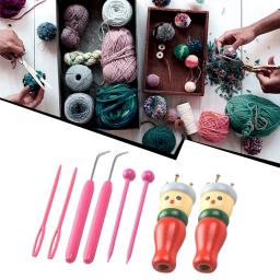 2-Piece Knitting Tool Set, Ferramentas De Costura, Carretel De Madeira, Tear Tecelagem Spool, Acessório Boneca Francesa - Image 4