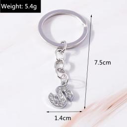 Keychain inicial do alfabeto com strass, 26 letras, A-Z, pingentes para chave do carro, decoração do saco, encantos, acessórios de bricolage, moda - Image 5