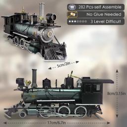 Piececool 3D Metal Mogul Locomotiva Puzzle, Modelo de Montagem, Kit Building, Brinquedos DIY para Adultos, 282Pcs - Image 3