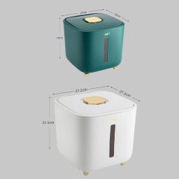 Caixa de arroz à prova de insetos à prova de umidade Frasco selado de grãos Recipiente de cozinha Armazenamento de balde Pet Dog Food Box com tampa de bala - Image 6