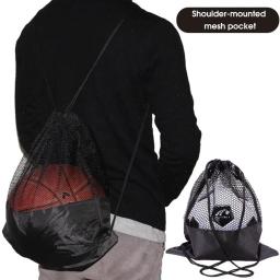 Malha basquete saco de armazenamento futebol futebol mochila bola voleibol sacos de armazenamento pacote corda esportes backpackf bola - Image 1