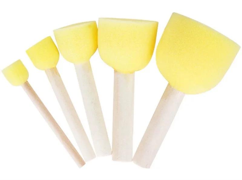 Conjunto de esponjas redondas para arte e artesanato, pincéis para pintura, tinta acrílica, ferramentas para crianças, 5 peças - Image 1