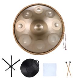 Tambor de aço Handpan para meditação Yoga, instrumentos musicais, D Minor Gold Pantam, 440HZ, 10 in, 12 in, 22 in, 432HZ, 9 Notes - Image 1