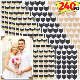Canto vintage papel Kraft adesivos, Álbuns de fotos decoração de canto adesivos, Scrapbooking DIY, 24 pcs, 240pcs - Image 1