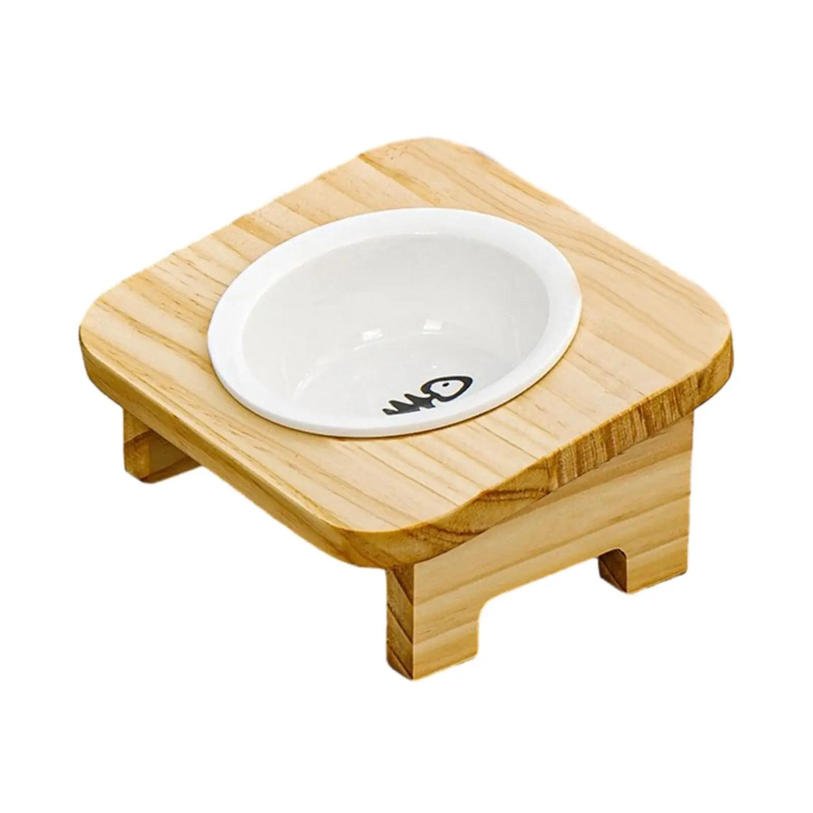 Tigelas Pet Elevadas Portáteis, 15 ° Alimentador De Gato Inclinada, Alimentador De Cerâmica - Image 1