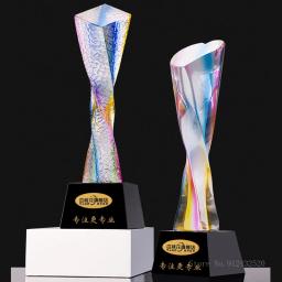 Troféu Cristal, Personalizado, Prêmio reunião anual, recordações, Coleção Decoração para Casa, Criativo, Nova cor - Image 4
