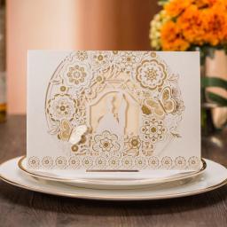 Kit de convites de casamento com corte a laser de borboleta 3d, 10 espaços, convites, festa, batismo, dinheiro, cartões de casamento - Image 1