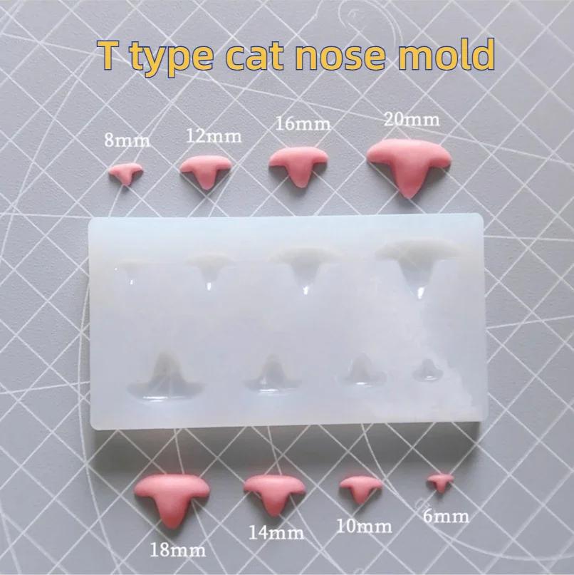 Gato/cachorro simulado nariz molde de silicone resina argila diy triângulo nariz lã feltro poke legarfield gato nariz acessórios molde - Image 1