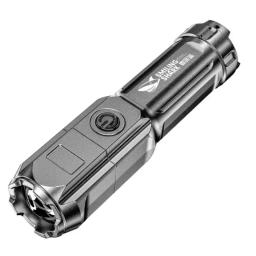 USB poderosa lanterna LED recarregável, 18650, impermeável, zoom, pesca, caça, 100000 lumens, tático - Image 6