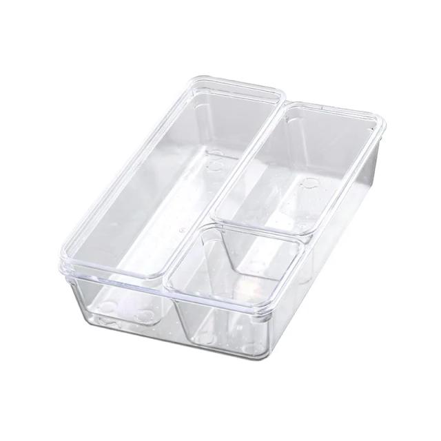 Conjunto de Organizadores de Plástico Transparente com Divisores para Mesa - Ideal para Quarto, Cômoda, Maquiagem e Joias, Disponível em 7 ou 14 Peças