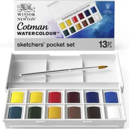 Winsor & Newton Cotman Portátil Viagem 12 Cores Sólida Aquarela Pintura Sketchers Meia Panelas Paleta Escova Aquarela Acuarela - Image 2
