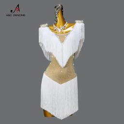 Terno de dança latina roupas vestido para baile de formatura feminino competição de noite festa desempenho roupas palco traje prática de salão wear - Image 1