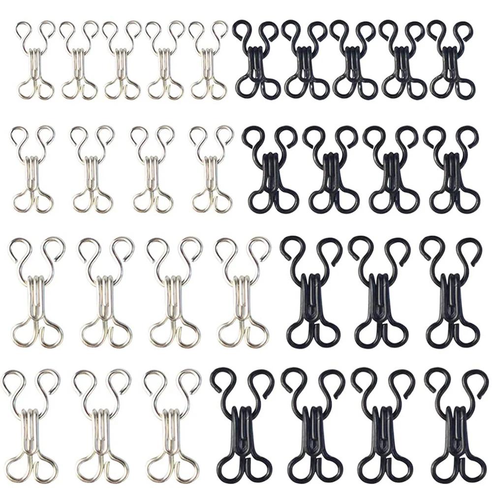 100 conjuntos de ganchos de costura e olhos, 4 tamanhos, ganchos invisíveis, prendedor para sutiã, saia, roupas, reparo, calças, ganchos, ferramenta de fixadores de olhos - Image 1