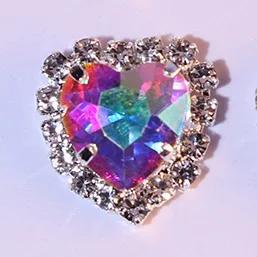 Mini Coração Cristal DIY Acessórios Da Jóia, Pingente De Strass, Decoração De Artesanato, Novo, Tamanho 16x16mm, 10Pcs - Image 1