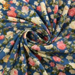 Tecido de malha de verão macio padrão floral tecido de camisa elástica para costurar camisetas femininas, vestido, material de costura diy - Image 2