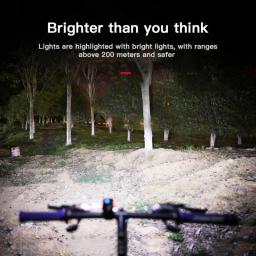 Luz da bicicleta lanterna dianteira e traseira da bicicleta luz com chifre mtb bicicleta faróis ciclismo lanterna acessório - Image 2
