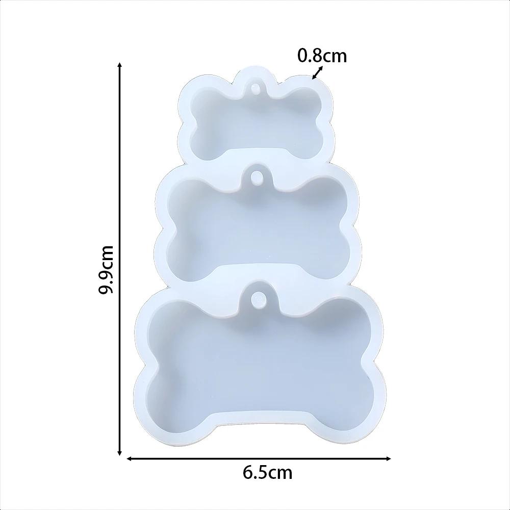 Molde De Silicone Em Forma De Osso Para Tag De Cão Pingente, Chaveiro Fazendo Ferramentas, Molde De Resina Epóxi, Artesanato De Jóias DIY - Image 1
