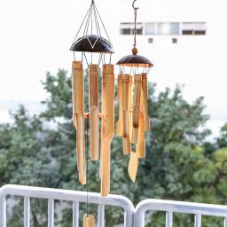 Natural Handmade Bamboo Tube Wind Chime, Wind Bell para exterior, interior, jardim, decoração da árvore do pátio, ornamentos - Image 1