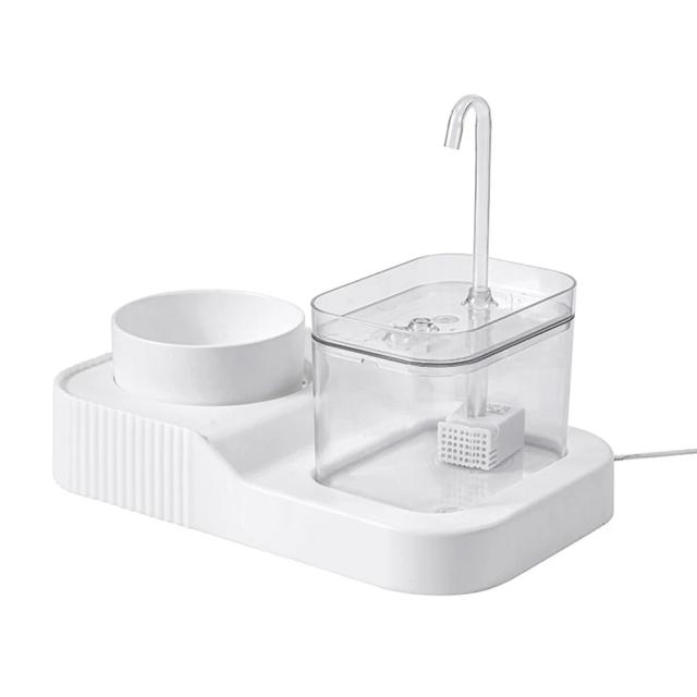 Conjunto 2 em 1 de Tigela Automática para Gatos e Cães Pequenos com Grande Capacidade de Alimentos e Dispenser de Água
