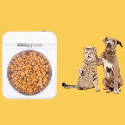 Alimentador Inteligente Pet com Tampa Aberta Automática, Alimentador De Alimentos Para Gato, Carregamento USB, Tela LED - Image 1