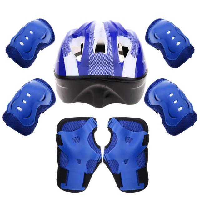 Conjunto Protetor Completo para Atividades ao Ar Livre: Joelho, Cotovelo, Capacete e Guarda de Pulso para Bicicleta, Scooter e Patinação - 7 Peças