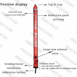Bóia do marcador de superfície do mergulho autônomo, boia subaquática do sinal da segurança, salsicha inflável do tubo, boia do SMB, 110cm, 150cm, 180cm - Image 3