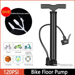 MTB Bomba De Ar Manual De Bicicleta, Bomba De Piso De Alta Pressão, Bola De Ciclismo, Pneu De Bicicleta, Inflador De Mão, 120PSI - Image 1