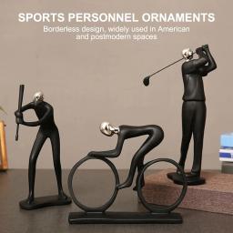 Artesanato abstrato Estátua de Resina Atleta, Esporte Figura Estatueta, Escultura Esporte Tema Elegante, Office Home Decor Sala - Image 2