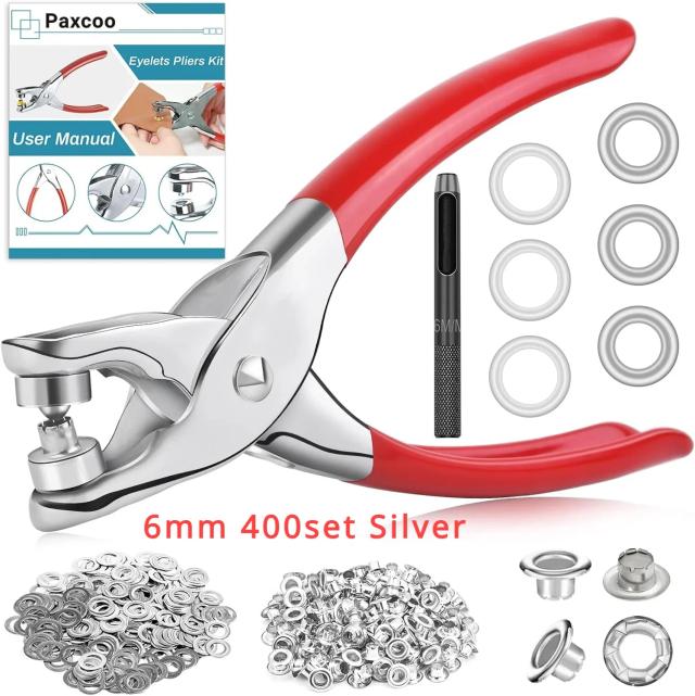 Kit de Ferramentas DIY para Aplicação de Ilhós em Couro - Metal Ilhó Punch Die Tool para Cintos, Chapéus e Artesanatos 6-12mm 15-320-400 Sets