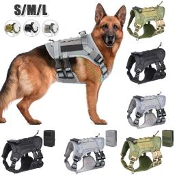 Cão tático arnês de treinamento militar arnês do cão para cães médios grandes pastor alemão nenhuma patrulha tração liberação rápida colete - Image 1