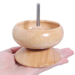 1 conjunto de ferramentas de miçangas giratórias de madeira, kit de tigela de armazenamento com agulha para pulseira diy, colar, joias, artesanato, suprimentos de miçangas - Image 6