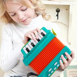 Acordeão de brinquedo para crianças, instrumento musical, brinquedos educativos, presentes para crianças, iniciantes, meninos, meninas, 8 graves, 10 teclas - Image 5
