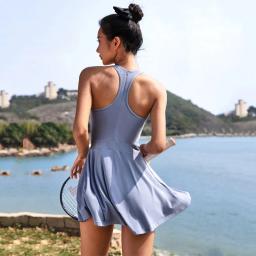 Saia de forro plissada elástica para mulheres, roupas de treino, roupas esportivas, saia apertada, esportes, tênis, moda - Image 6