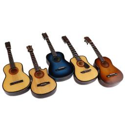Mini Guitarra Clássica com Suporte, Coleção Miniatura De Instrumentos Musicais De Madeira, Modelo De Ornamentos Decorativos, Presentes - Image 3