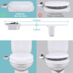 Bidé Self-Cleaning Saniet Seat Fixação, Ultra-fino, Não elétrico, Bicos Duplos, Frontal, Lavagem Traseira, Água Fria, Higiene Pessoal - Image 4