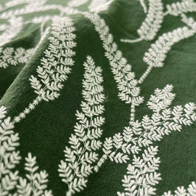 Linho de Alta Qualidade com Bordado de Orelha de Trigo - Tecidos Ideais para Camisas, Saias, Cortinas e Projetos DIY