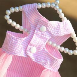 Roupas listradas para cães e gatos pequenos, fantasias para animais, vestido para gatinhos macios, roupa para cachorros, roupas para animais, primavera e verão - Image 4