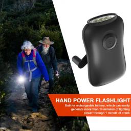Manivela lanterna auto carregamento para acampamento 3 led prevenção de desastres brilhante led iluminação de acampamento à prova dwaterproof água - Image 3