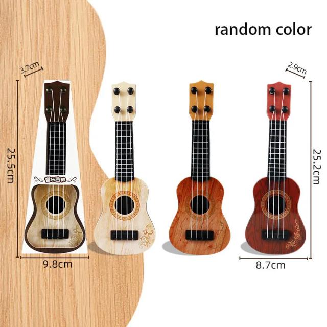Mini Guitarra para Crianças: Ukulele Educativo, Brinquedo Musical Iniciante com 4 Cordas, Ideal para Presentes na Educação Infantil