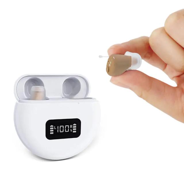 Mini aparelhos auditivos cic recarregáveis, aparelho auditivo digital invisível, surdez, amplificador de som ajustável, cancelamento de ruído, audifonos