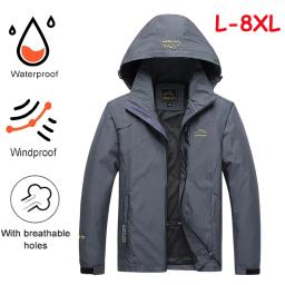 Jaqueta de Caminhadas Impermeável para Homens, Windproof, Ao ar livre, Camping, Caça, Corrida, Pesca, Casacos Esportivos, Tamanho Grande, Outono - Image 1
