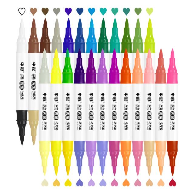 Marcadores Acrílicos LIGHTWISH: Canetas com Ponta Pincel para Pintura Rupestre e Artesanato DIY em 48 e 60 Cores
