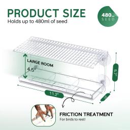 Alimentadores de pássaros para visualização de janela transparente para o exterior Aperto de sucção aprimorado Pássaro selvagem assistindo gatos Alimentador Birdhouse - Image 3