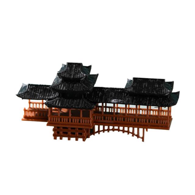 Miniatura de Ponte Coberta: Modelo Arquitetônico Antigo para Paisagens e Bonsai