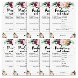 10pcs Floral Baby Shower Previsão e Conselhos Cartões Baby Shower Atividades do jogo - Image 2