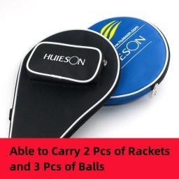 Huison tamanho duplo cabaça forma oxford pano raquete de tênis de mesa caso com zíper bolsa exterior para 2 ping pong paddle e 3 bolas - Image 6